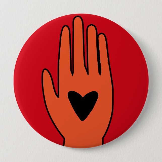 Badge Rond 10 Cm Le cessez-le-feu maintenant main la conception gra (Devant)