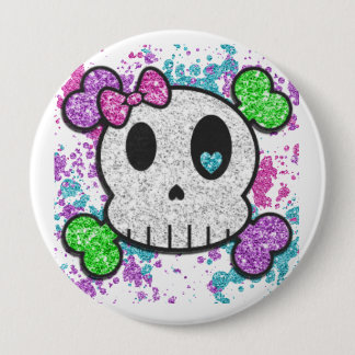 Badge Rond 10 Cm Le crâne Pinback de fille boutonne le Pin de sac à
