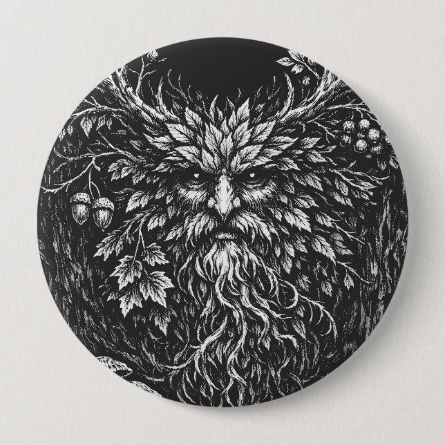 Badge Rond 10 Cm Le Green Man par BurnsInHell (Devant)