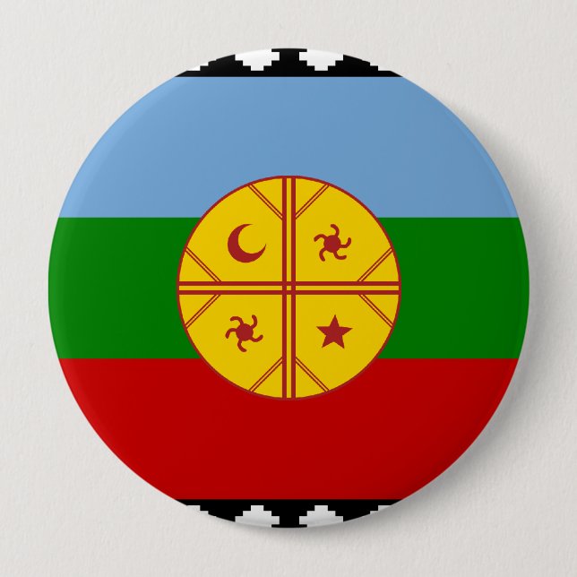 Badge Rond 10 Cm le Mapuches, Chili (Devant)