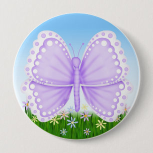 Badge Rond 10 Cm Le papillon de nouveau à l'école, sac à dos