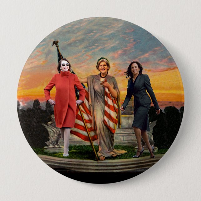 Badge Rond 10 Cm Le Pire Cauchemar De TRUMP (Devant)