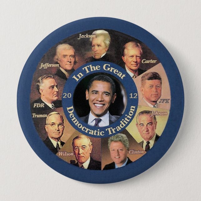 Badge Rond 10 Cm Le Président Obama 2012 (Devant)