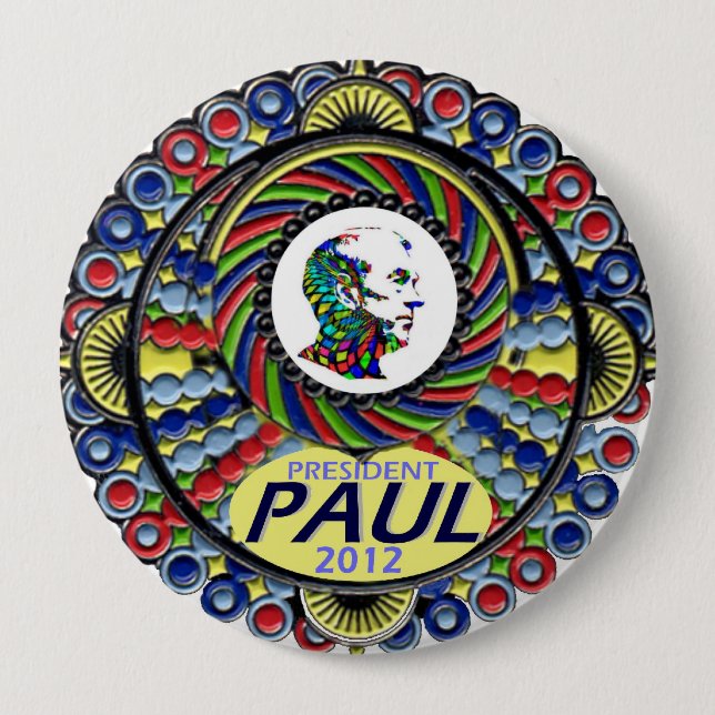 Badge Rond 10 Cm Le président Paul en 2012 (Devant)