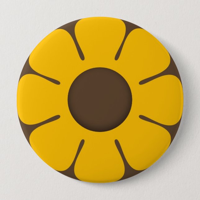 Badge Rond 10 Cm Le RÉTRO sac à dos de tournesol goupille des (Devant)