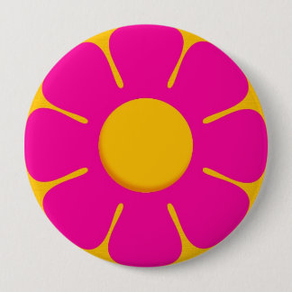 Badge Rond 10 Cm Le RÉTRO sac à dos rose de fleur goupille des