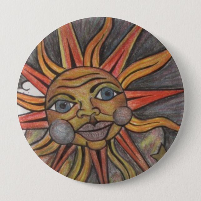 Badge Rond 10 Cm le soleil DeE SuN (Devant)