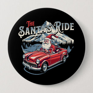 Badge Rond 10 Cm le traîneau du Père Noël.
