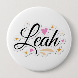 Badge Rond 10 Cm Leah nom joli design