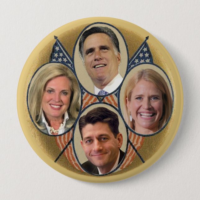 Badge Rond 10 Cm L'équipe de Romney Ryan (Devant)