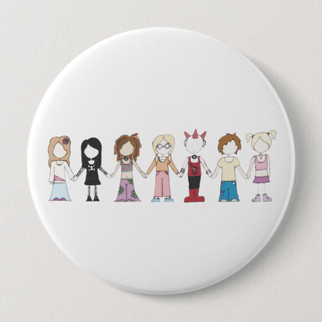 Badge Rond 10 Cm Les amis sont bouton d'amis (Devant)