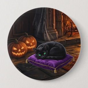 Badge Rond 10 Cm Les filles vampires' chatte noire nommée Minuit