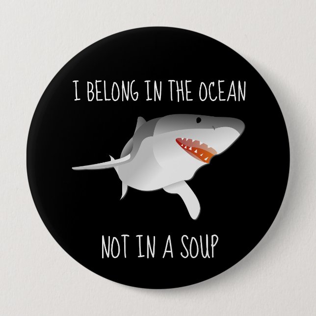 Badge Rond 10 Cm Les requins sauvent l'environnement de conservatio (Devant)