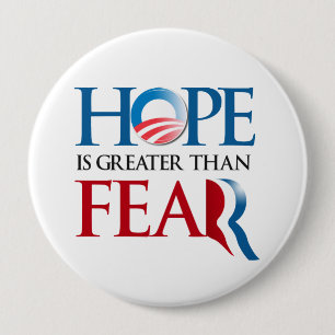 Badge Rond 10 Cm L'espoir est plus grand que Romney Fear.png