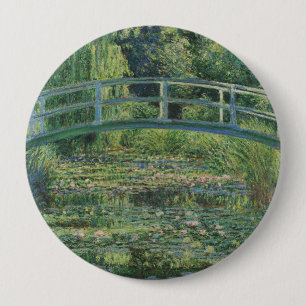 Badge Rond 10 Cm L'étang À Eau, Peinture À L'Huile Paysagère, Monet