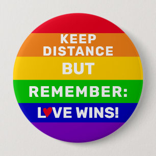 Badge Rond 10 Cm LGBT Gay pride 2020 rainbow flag Love Wins citatio
