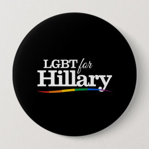 Badge Rond 10 Cm LGBT pour Hillary - noir  blanc-
