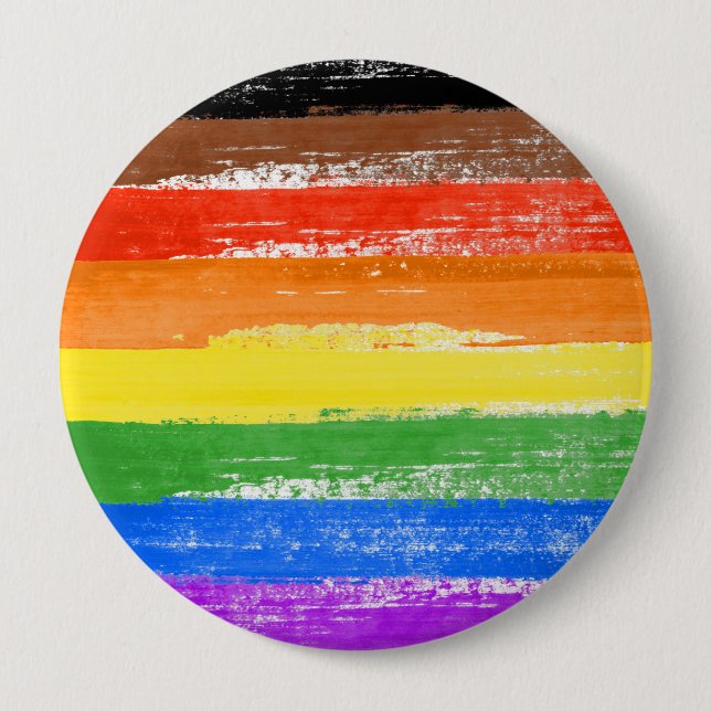 Badge Rond 10 Cm LGBTQIA+ Peinture de fierté (Devant)