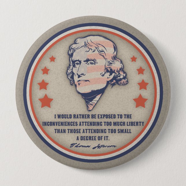 Badge Rond 10 Cm Liberté II de Jefferson (Devant)