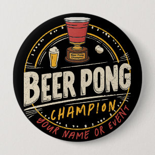 Badge Rond 10 Cm Ligue de bières Ping Pong Personnalisée
