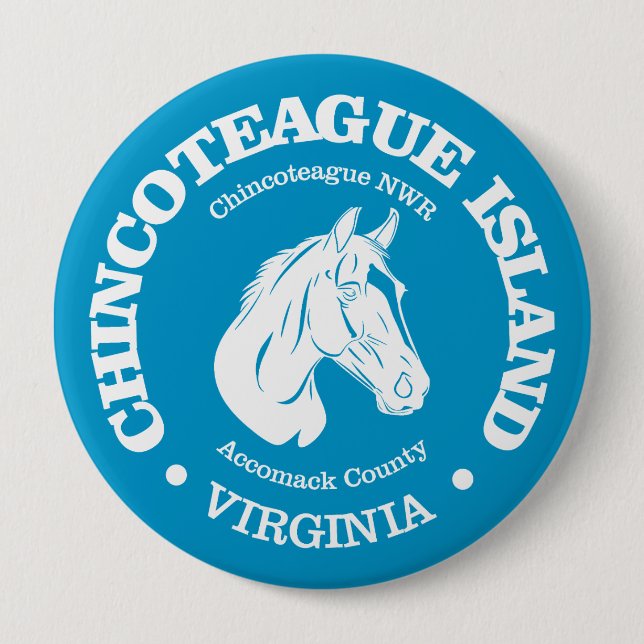 Badge Rond 10 Cm L'île de Chincoteague (poney) (Devant)