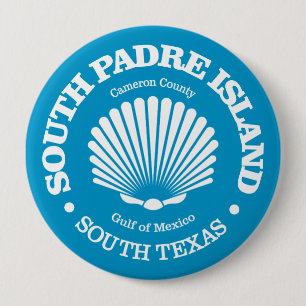 Badge Rond 10 Cm L'île de South Padre (coquillage)
