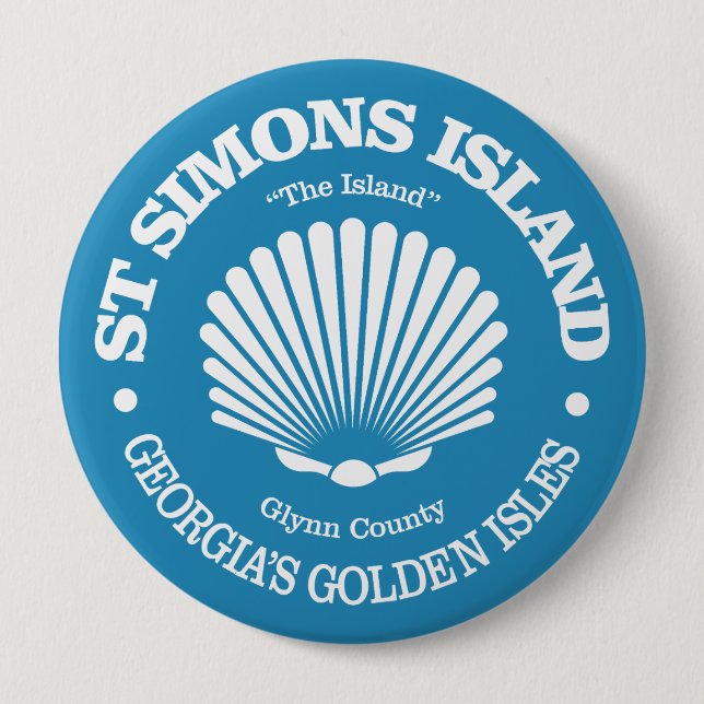 Badge Rond 10 Cm L'île St Simons (coquillage) (Devant)