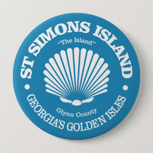 Badge Rond 10 Cm L'île St Simons (coquillage)
