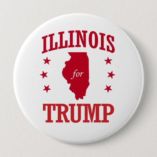 BADGE ROND 10 CM L'ILLINOIS POUR DONALD TRUMP (Devant)