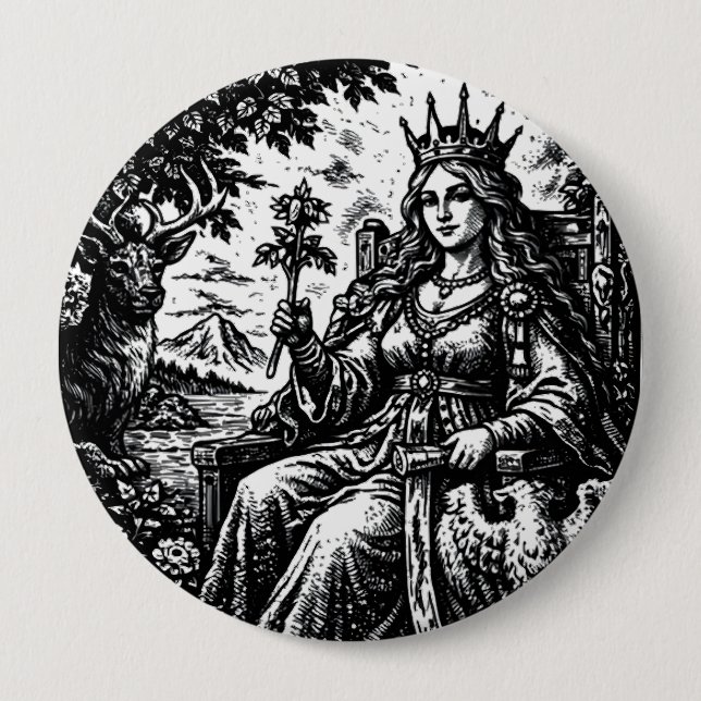 Badge Rond 10 Cm L'Impératrice — BurnsInHell Tarot III (Devant)