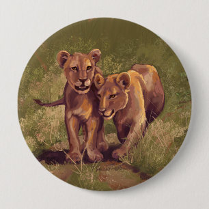 Badge Rond 10 Cm Lion Cubs