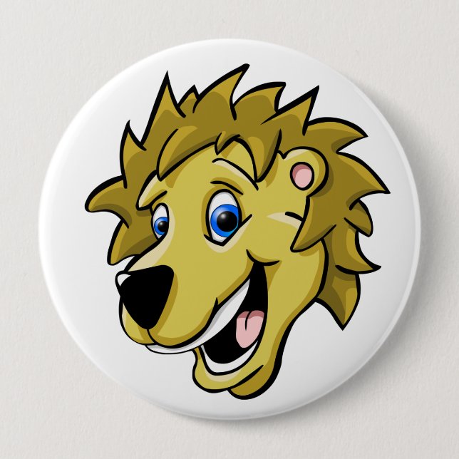 Badge Rond 10 Cm Lion de bande dessinée (Devant)