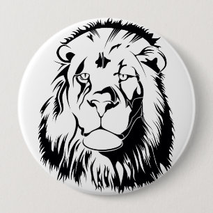 Badge Rond 10 Cm Lion Tribal 002