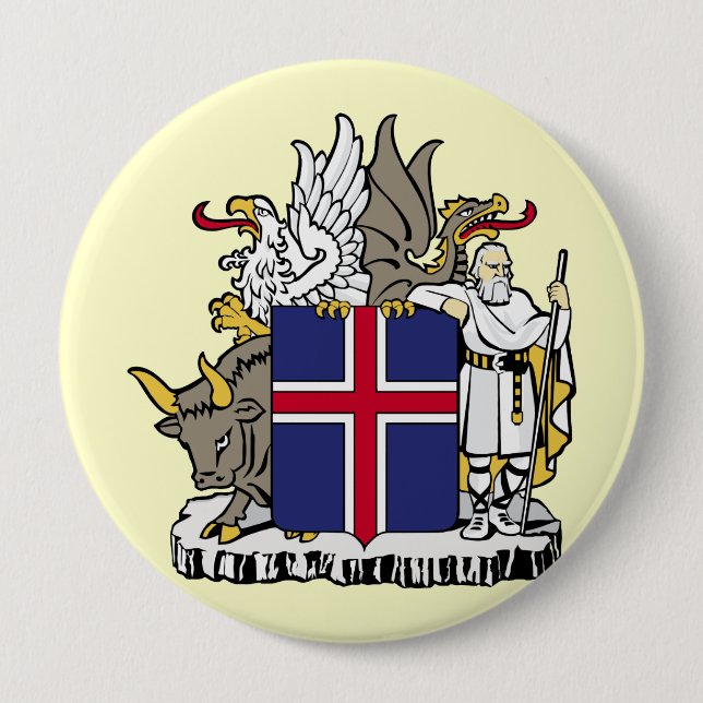 Badge Rond 10 Cm L'Islande, Islande (Devant)