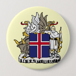 Badge Rond 10 Cm L'Islande, Islande