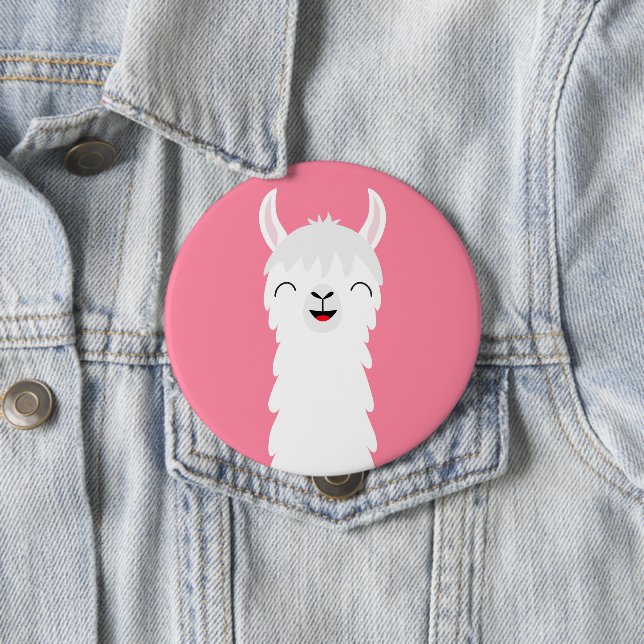 Badge Rond 10 Cm Llama alpaga (En situation)