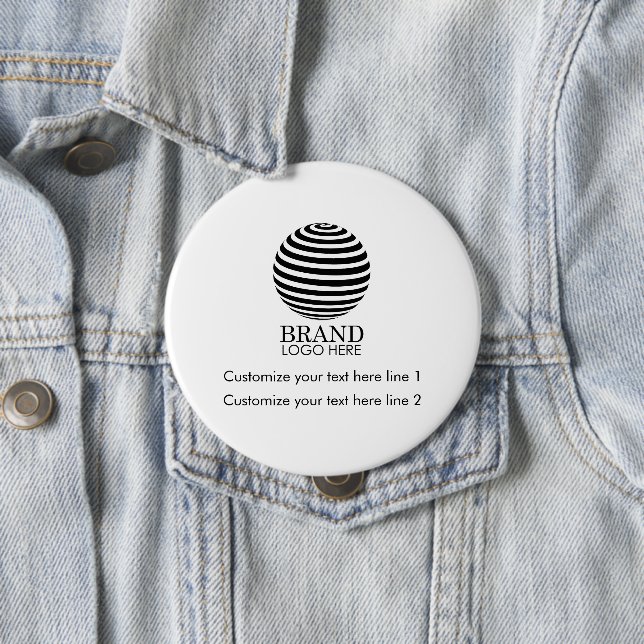 Badge Rond 10 Cm Logo d'entreprise moderne sur mesure (En situation)