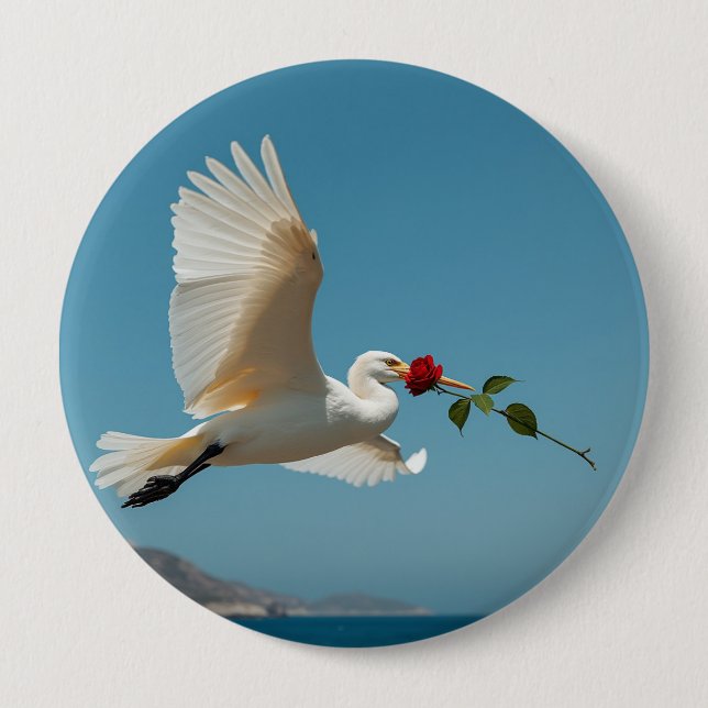 Badge Rond 10 Cm L'oiseau voyageur (Devant)