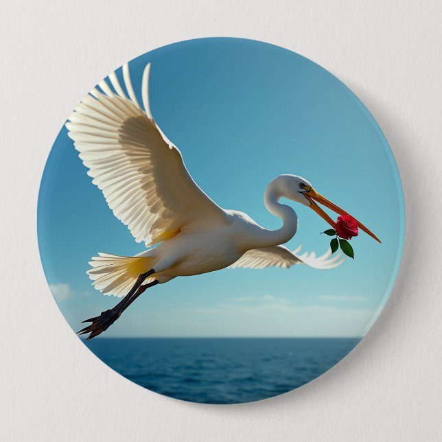 Badge Rond 10 Cm L'oiseau voyageur (Devant)