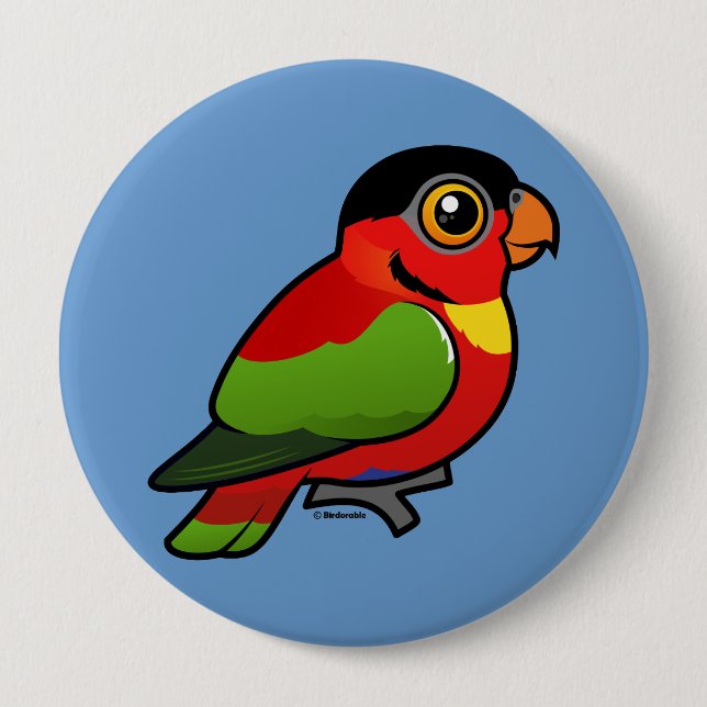 Badge Rond 10 Cm Lory Jaune-bibbed de Birdorable (Devant)