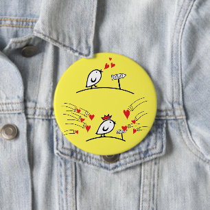 Badge Rond 10 Cm LOVE ECHO - Comic Birds Tweetlercools 1