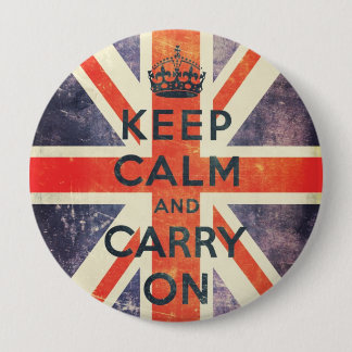 Badge Rond 10 Cm maintenez calme et continuez le drapeau vintage