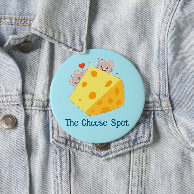 Badge Rond 10 Cm Maisons Et Fromage (En situation)