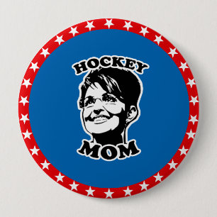 Badge Rond 10 Cm Maman d'hockey