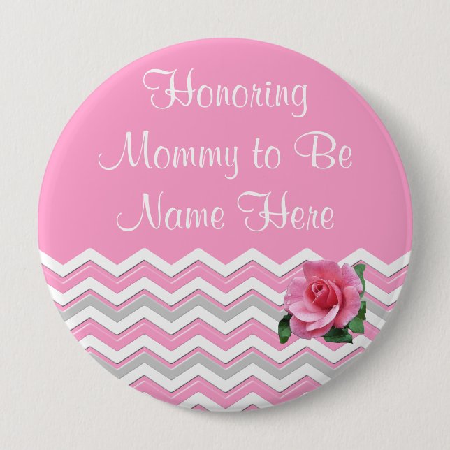 Badge Rond 10 Cm Maman PERSONNALISÉE à être Pin de baby shower (Devant)