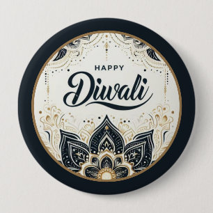 Badge Rond 10 Cm Mandala de lumière et de bénédiction Diwali