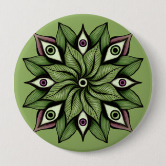 Badge Rond 10 Cm Mandala - Trippy Floral Patal