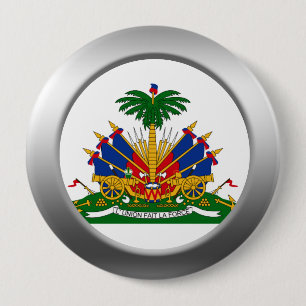 Badge Rond 10 Cm Manteau du Haïti des bras