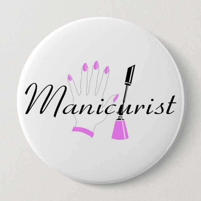 Badge Rond 10 Cm Manucure (Devant)
