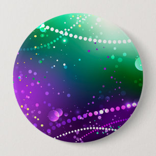 Badge Rond 10 Cm Mardi Gras Festive Purple Background